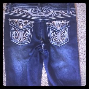 Girls skinny jeans NWOT, size 14. Blinged out!